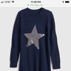 Kids Flippy Sequin Star Sweater Dress
